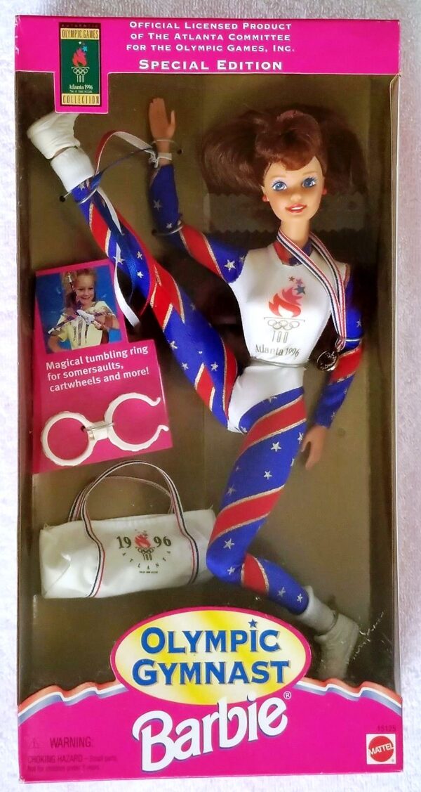 1995 Olympic Gymnast Barbie Red Head Exclusive Authentic Atlanta Games 1996 Olympic Collection (“Toys R Us ” Special Edition) “Rare-Vintage” (1995)