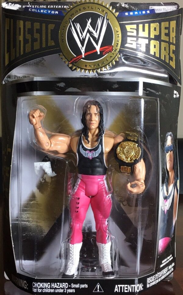 BRET ("The Hitman") HART -“No Black Shades/Sunglasses-Chase Variant” (Classic Super Stars Series!) Series-1 “Rare-Vintage” (2004) 