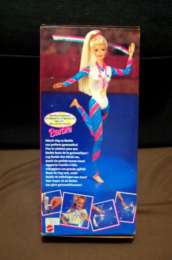 1995 Super Gymnast Barbie Blonde 1st Edition (Original Bilingual 4-Multi-Lingual International Series) Mattel/Barbie Collectibles “Rare-Vintage” (1995)