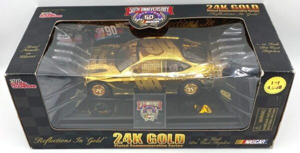 1998 Heilig-Meyers #90 Nascar 50th Ann (Reflections In Gold 24k) 1-24 scale (3)