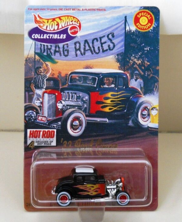'32 Ford  Coupe “#1/4 Series 1” (Hotwheels Collectibles “Special Limited Edition 4-Decades Of Hot Rods-Car Art 1:64 Scale” Box Set) “Rare-Vintage” (2000)