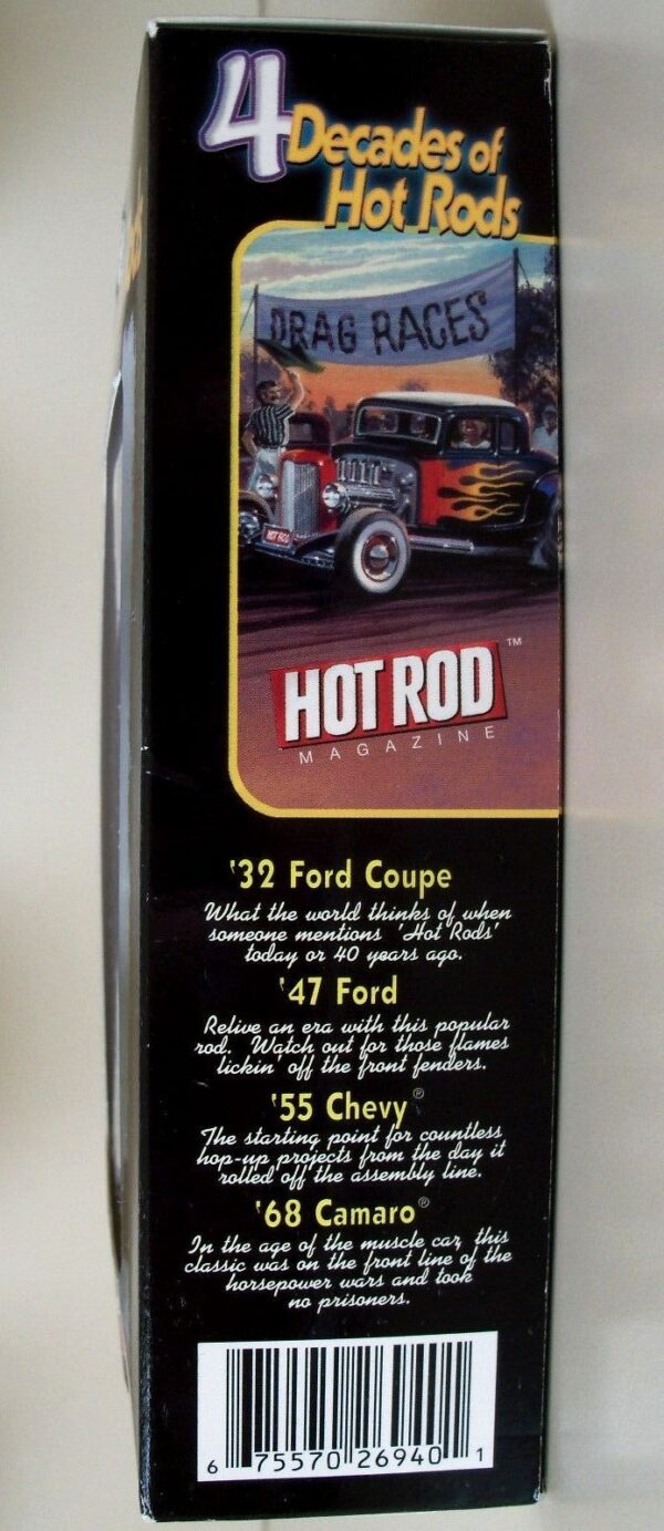 '47 Ford 4-Decades Of Hot Rods-1dd '47 Ford “#2/4 Series 1” (Hotwheels Collectibles “Special Limited Edition 4-Decades Of Hot Rods-Car Art 1:64 Scale” Box Set) “Rare-Vintage” (2000)