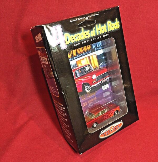 '55 Chevy  Coupe 4-Decades Of Hot Rods-3 '55 Chevy “#3/4 Series 1” (Hotwheels Collectibles “Special Limited Edition 4-Decades Of Hot Rods-Car Art 1:64 Scale” Box Set) “Rare-Vintage” (2000)