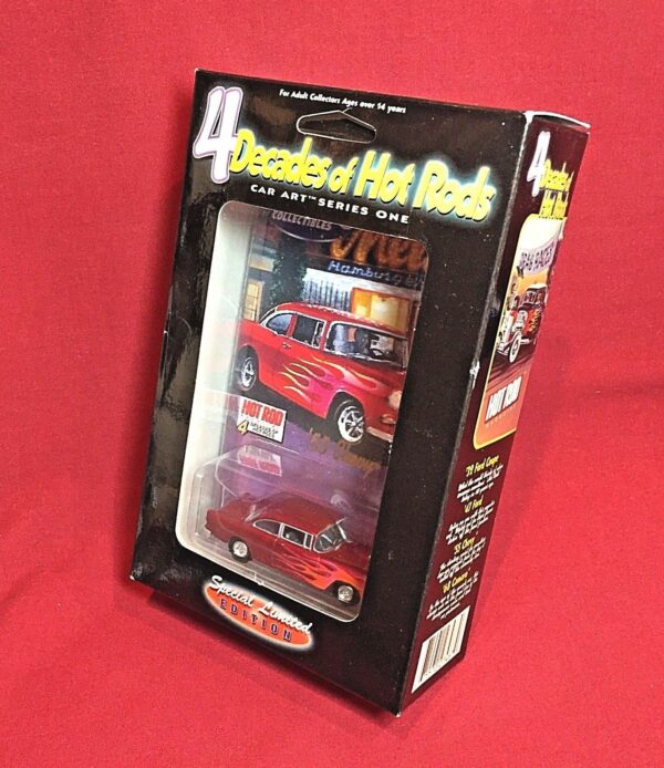 '55 Chevy  Coupe 4-Decades Of Hot Rods-4 '55 Chevy “#3/4 Series 1” (Hotwheels Collectibles “Special Limited Edition 4-Decades Of Hot Rods-Car Art 1:64 Scale” Box Set) “Rare-Vintage” (2000)