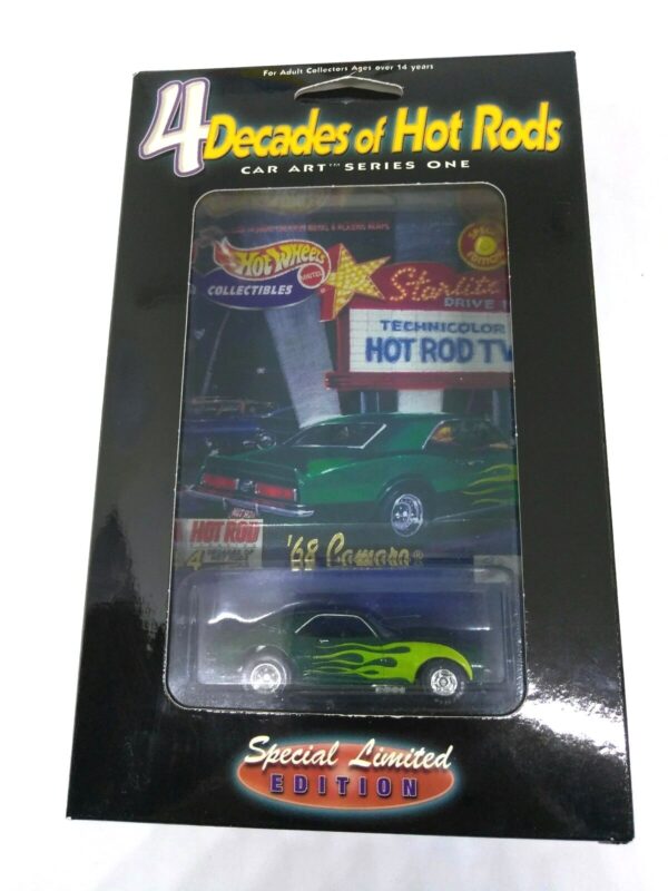 '68 Camaro 4-Decades Of Hot Rods-1 '68 Camaro “#4/4 Series 1” (Hotwheels Collectibles “Special Limited Edition 4-Decades Of Hot Rods-Car Art 1:64 Scale” Box Set) “Rare-Vintage” (2000)