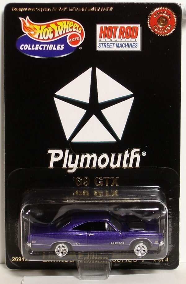 '69 GTX Street Machines- '69 GTX “#2/4 Series 1” (Hotwheels Collectibles “Special Limited Edition Plymouth Street Machines-Muscle Cars 1:64 Scale” Box Set) “Rare-Vintage” (2000)