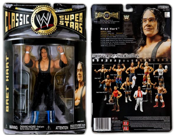 Series-13-Bret Hart BRET (“The Hitman”) -"Black Outfit w/Blue Boots” (Classic Super Stars Series!) Series-13 “Rare-Vintage” (2007)