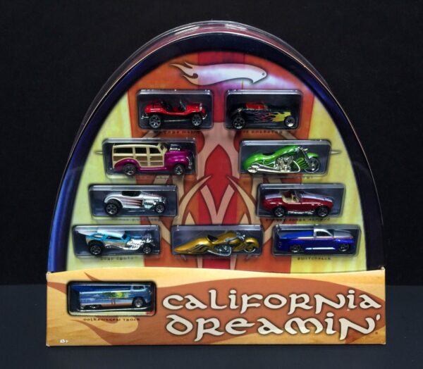 2005 California Dreamin' Box Set-01 California Dreamin' “Southern California Inspired” (Hotwheels Collectibles “Limited Edition 1:64 Scale” 10-Car Box Set) “Rare-Vintage” (2005)