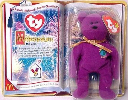 TY Beanie Babies "COUNTDOWN" 7-6 New Year Bear TY STORE Exclusive 5-4 
