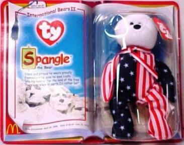 2000 Ty Teanie Beanie Baby Spangle the Bear from McDonald's New in Packaging 