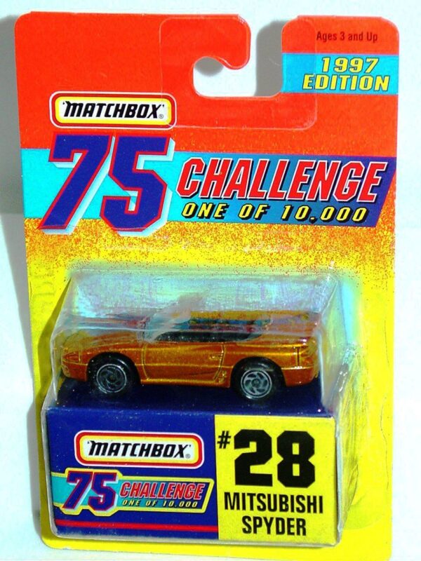 Mitsubishi Spyder “Card #28- Metallic Gold -1 of 10,000 Ltd. Ed.” (Matchbox 75 Gold Challenge Ltd. Ed. Series) “Rare-Vintage” (1997) 