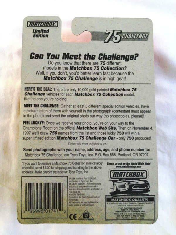 Mitsubishi Spyder “Card #28- Metallic Gold -1 of 10,000 Ltd. Ed.” (Matchbox 75 Gold Challenge Ltd. Ed. Series) “Rare-Vintage” (1997) 