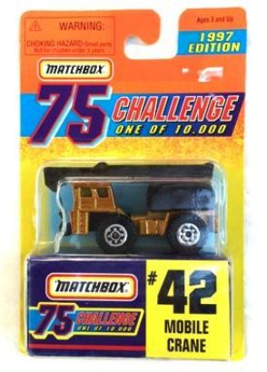 Mobile Crane “Card #42- Metallic Gold -1 of 10,000 Ltd. Ed.” (Matchbox 75 Gold Challenge Ltd. Ed. Series) “Rare-Vintage” (1997) 