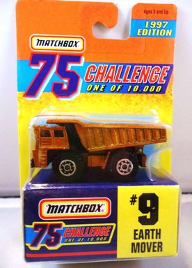 Earth Mover “Card #09- Metallic Gold -1 of 10,000 Ltd. Ed.” (Matchbox 75 Gold Challenge Ltd. Ed. Series) “Rare-Vintage” (1997)