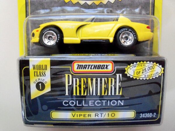 Series-1 Viper RT-10-1a Dodge Viper RT/10 “Yellow- 1 of 25,000”! (Matchbox “Premiere World Class” Limited Edition Collection Series-1) “Rare-Vintage” (1996)