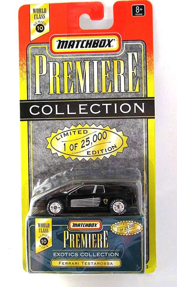 Ferrari Testarossa “Black- 1 of 25,000”! (Matchbox “Premiere World Class Exotics” Limited Edition Collection Series-10) “Rare-Vintage” (1998) 
