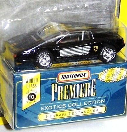 Ferrari Testarossa “Black- 1 of 25,000”! (Matchbox “Premiere World Class Exotics” Limited Edition Collection Series-10) “Rare-Vintage” (1998) 