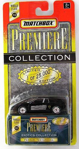 Ferrari Testarossa “Black- 1 of 25,000”! (Matchbox “Premiere World Class Exotics” Limited Edition Collection Series-10) “Rare-Vintage” (1998) 
