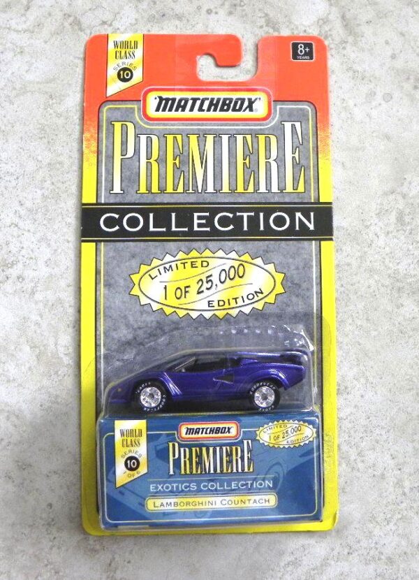 Lamborghini Countach “Purple- 1 of 25,000”! (Matchbox “Premiere World Class Exotics” Limited Edition Collection Series-10) “Rare-Vintage” (1998)