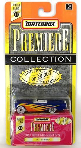 Series-11 57 T-Bird 1957 T-Bird “Blue w/Flames Tampo- 1 of 25,000”! (Matchbox “Premiere World Class Hot Rod” Limited Edition Collection Series-11) “Rare-Vintage” (1998)
