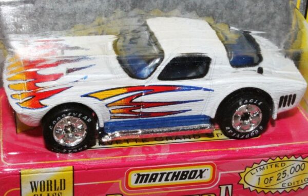 Corvette Grand Sport “White  w/Multi-Color Tampo- 1 of 25,000”! (Matchbox “Premiere World Class Hot Rod” Limited Edition Collection Series-11) “Rare-Vintage” (1998) 