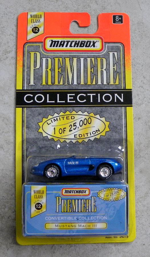 Mustang Mach III “Blue - 1 of 25,000”! (Matchbox “Premiere World Class Convertible” Limited Edition Collection Series-12) “Rare-Vintage” (1998) 