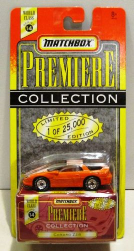 Camaro Z28 “Orange w/White Stripes – 1 of 25,000”! (Matchbox “Premiere World Class” Limited Edition Collection Series-14) “Rare-Vintage” (1998) 