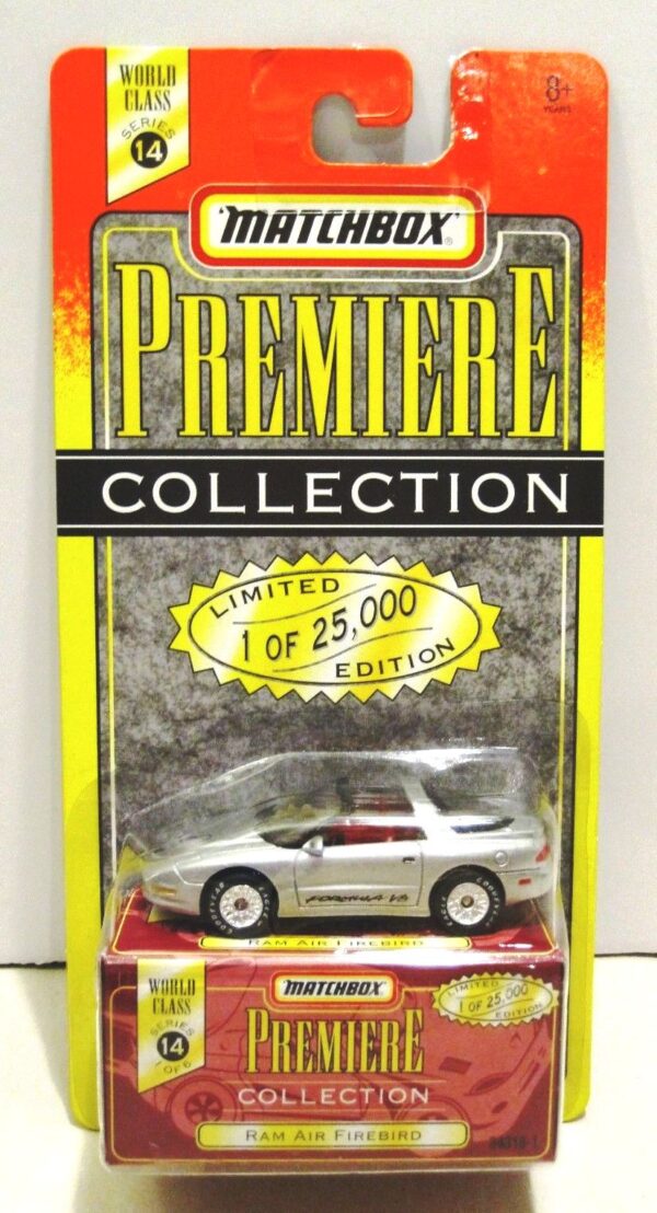 Ram Air Firebird “Silver w/Formula V8 Tampo – 1 of 25,000”! (Matchbox “Premiere World Class” Limited Edition Collection Series-14) “Rare-Vintage” (1998) 