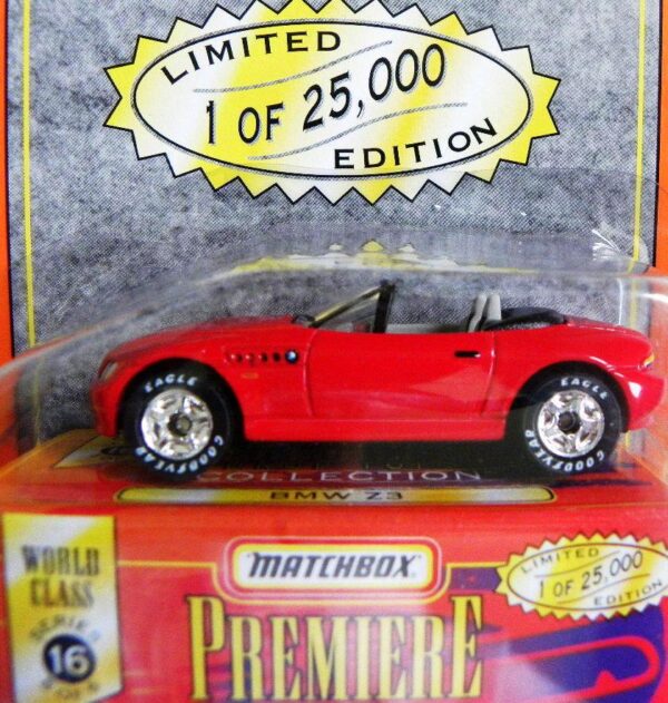 BMW Z3 “Red – 1 of 25,000”! (Matchbox “Premiere World Class Drop Tops” Limited Edition Collection Series-16) “Rare-Vintage” (1998)
