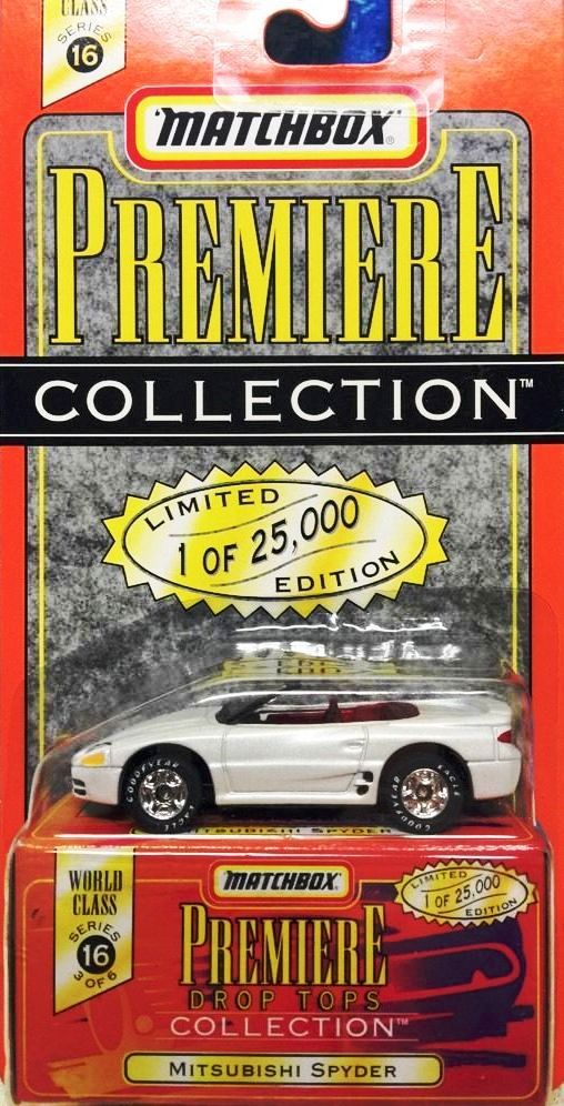 Mitsubishi Spyder “Pearl White – 1 of 25,000”! (Matchbox “Premiere World Class Drop Tops” Limited Edition Collection Series-16) “Rare-Vintage” (1998) 