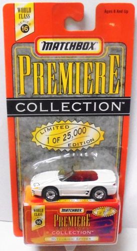Mitsubishi Spyder “Pearl White – 1 of 25,000”! (Matchbox “Premiere World Class Drop Tops” Limited Edition Collection Series-16) “Rare-Vintage” (1998) 