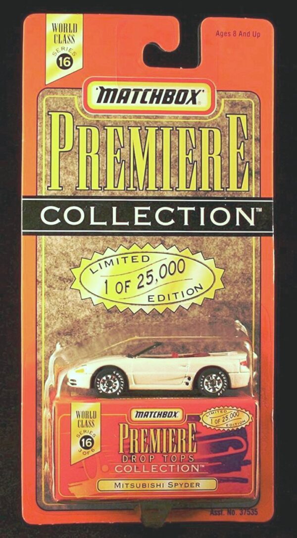 Mitsubishi Spyder “Pearl White – 1 of 25,000”! (Matchbox “Premiere World Class Drop Tops” Limited Edition Collection Series-16) “Rare-Vintage” (1998) 