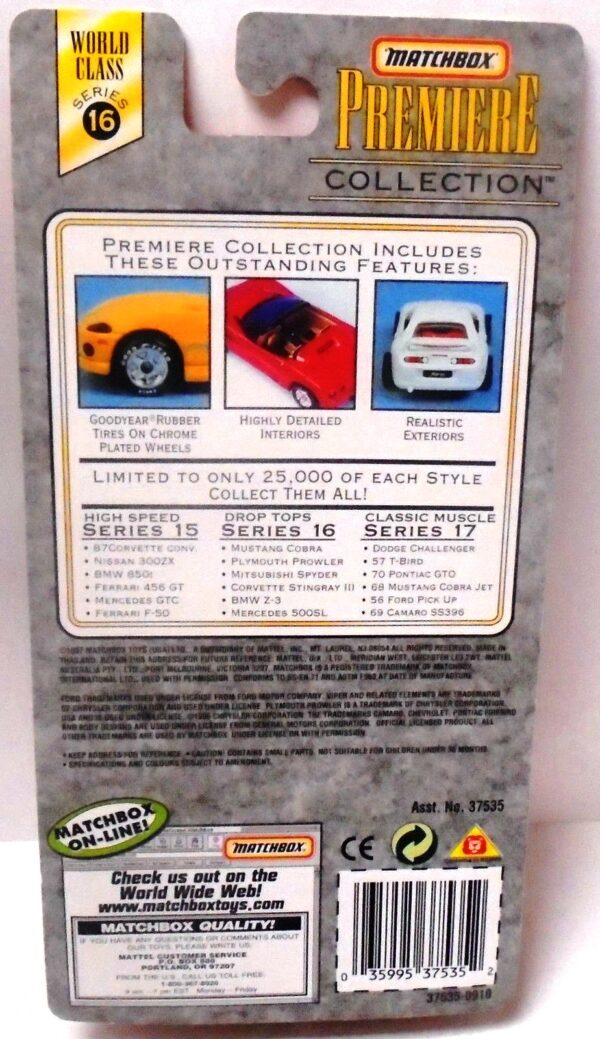 Mitsubishi Spyder “Pearl White – 1 of 25,000”! (Matchbox “Premiere World Class Drop Tops” Limited Edition Collection Series-16) “Rare-Vintage” (1998) 
