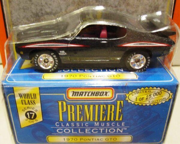 1970 Pontiac GTO “Dark Gray -The Judge – 1 of 25,000”! (Matchbox “Premiere World Class Classic Muscle” Limited Edition Collection Series-17) “Rare-Vintage” (1998) 