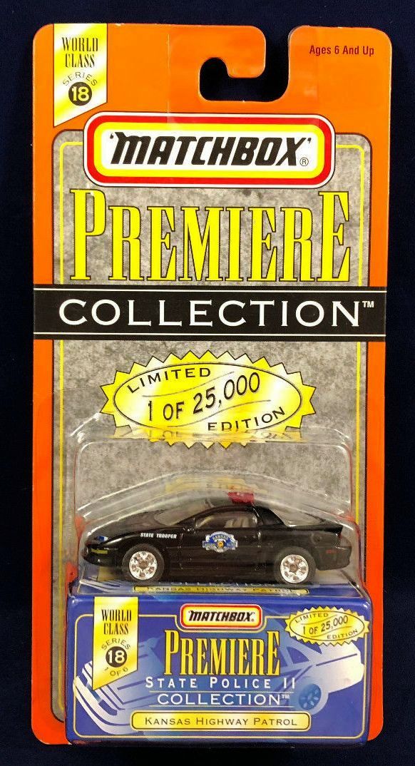 Kansas Highway Patrol “Black – 1 of 25,000”! (Matchbox “Premiere World Class State Police II” Limited Edition Collection Series-18) “Rare-Vintage” (1998)