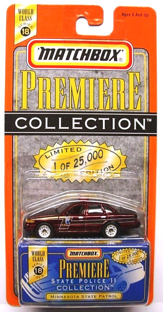 Minnesota State Patrol “Dark Maroon – 1 of 25,000”! (Matchbox “Premiere World Class State Police II” Limited Edition Collection Series-18) “Rare-Vintage” (1998) 