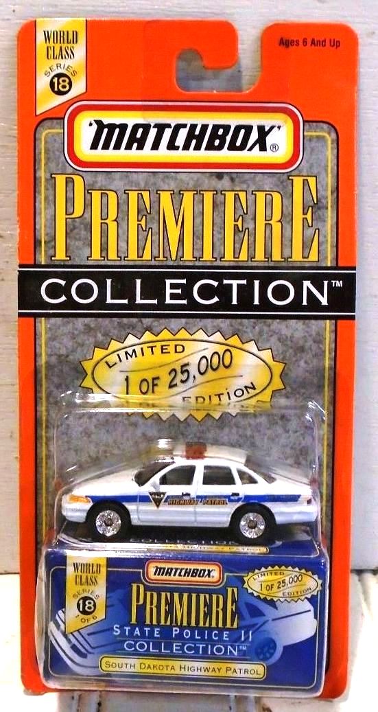 South Dakota Highway Patrol “White – 1 of 25,000”! (Matchbox “Premiere World Class State Police II” Limited Edition Collection Series-18) “Rare-Vintage” (1998)