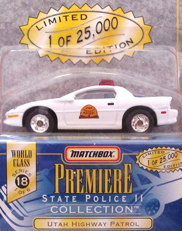 Utah Highway Patrol “White – 1 of 25,000”! (Matchbox “Premiere World Class State Police II” Limited Edition Collection Series-18) “Rare-Vintage” (1998)