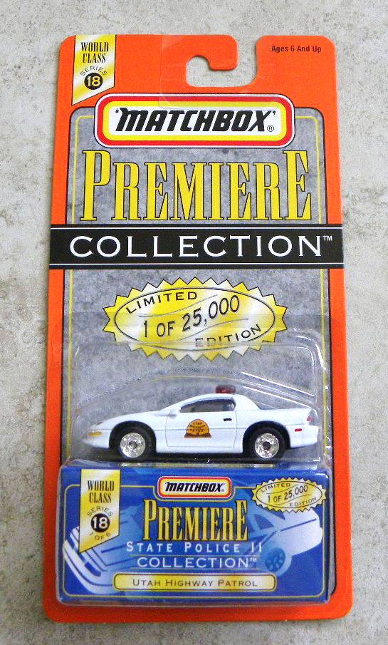Utah Highway Patrol “White – 1 of 25,000”! (Matchbox “Premiere World Class State Police II” Limited Edition Collection Series-18) “Rare-Vintage” (1998)