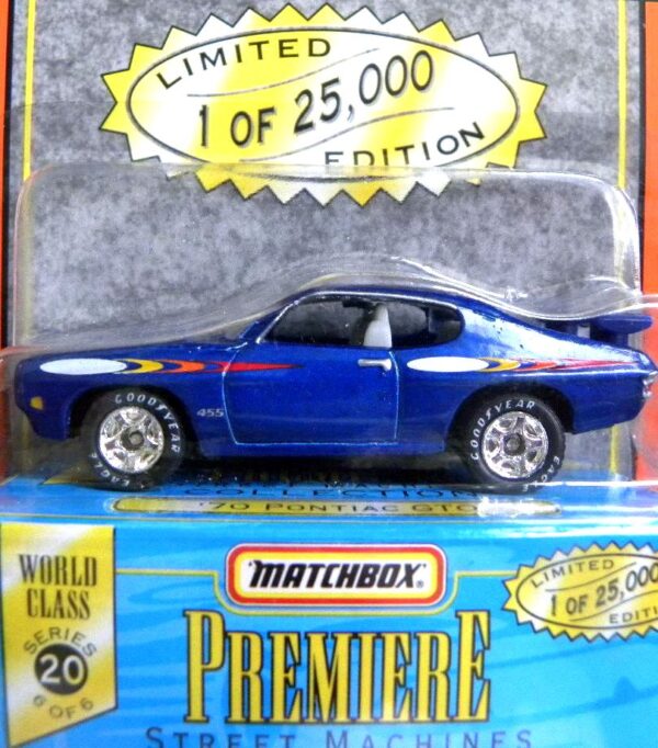 1970 Pontiac GTO 455 “Dark Blue - 1 of 25,000”! (Matchbox “Premiere World Class Street Machines” Limited Edition Collection Series-20) “Rare-Vintage” (1998) 