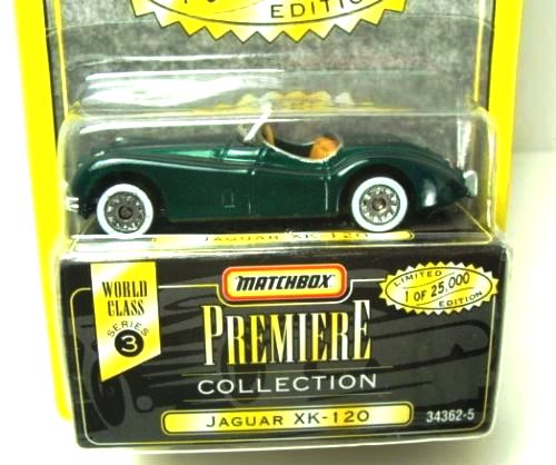 Jaguar XK-120 “Green- 1 of 25,000”! (Matchbox “Premiere World Class” Limited Edition Collection Series-3) “Rare-Vintage” (1996) 