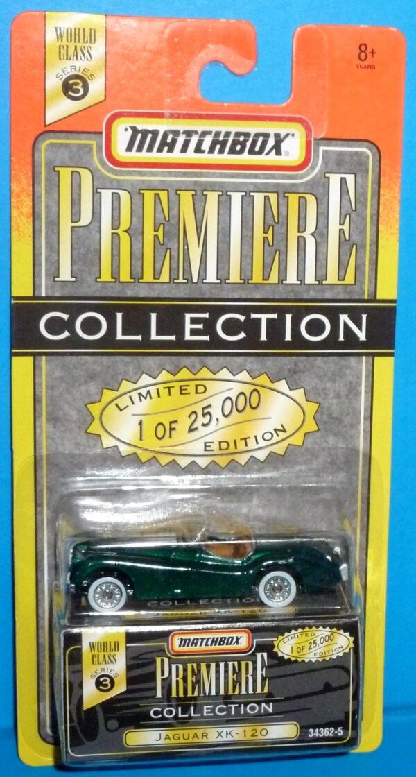 Jaguar XK-120 “Green- 1 of 25,000”! (Matchbox “Premiere World Class” Limited Edition Collection Series-3) “Rare-Vintage” (1996) 