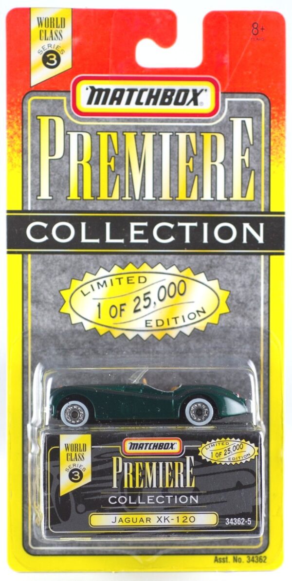 Jaguar XK-120 “Green- 1 of 25,000”! (Matchbox “Premiere World Class” Limited Edition Collection Series-3) “Rare-Vintage” (1996) 