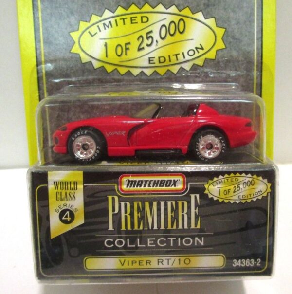 Viper Rt/10 “Red- 1 of 25,000”! (Matchbox “Premiere World Class” Limited Edition Collection Series-4) “Rare-Vintage” (1996) 