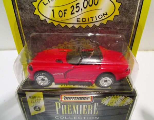 Viper Rt/10 “Red- 1 of 25,000”! (Matchbox “Premiere World Class” Limited Edition Collection Series-4) “Rare-Vintage” (1996) 