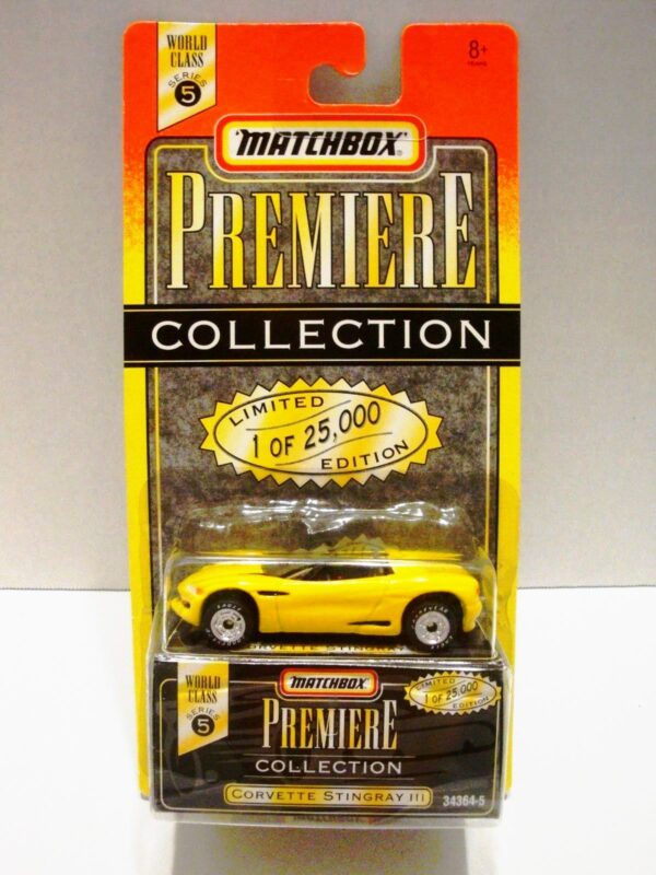 Series-5 Corvette Stingray III-001 Corvette Stingray III “Yellow- 1 of 25,000”! (Matchbox “Premiere World Class” Limited Edition Collection Series-5) “Rare-Vintage” (1996)
