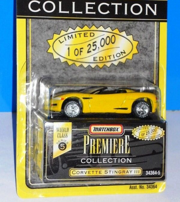 Series-5 Corvette Stingray III-01 Corvette Stingray III “Yellow- 1 of 25,000”! (Matchbox “Premiere World Class” Limited Edition Collection Series-5) “Rare-Vintage” (1996)