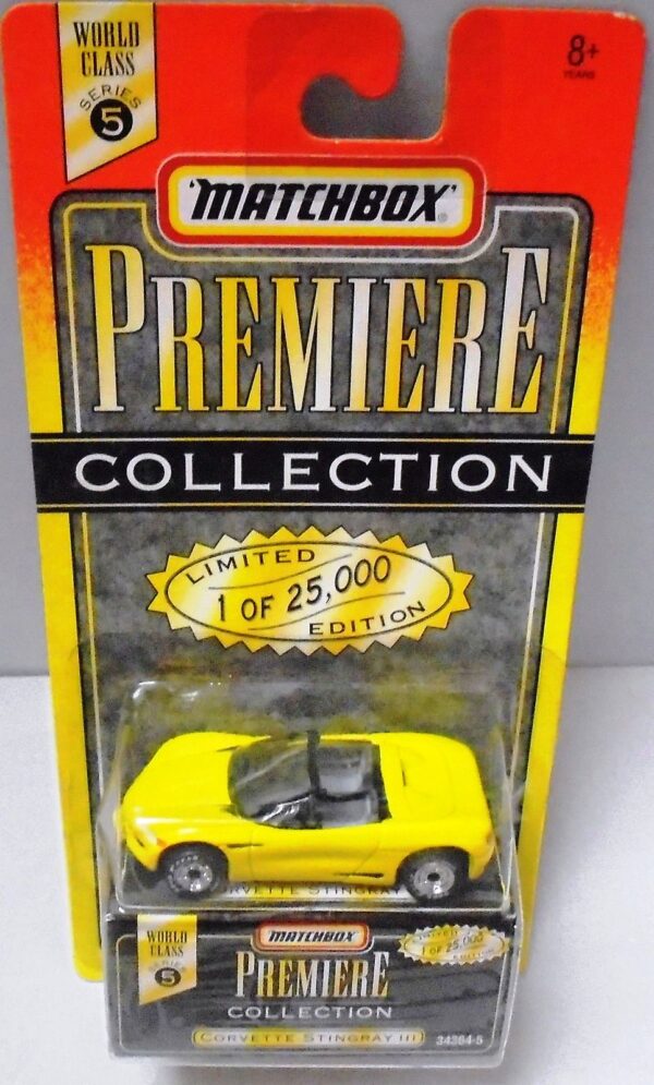 Series-5 Corvette Stingray III-01a Corvette Stingray III “Yellow- 1 of 25,000”! (Matchbox “Premiere World Class” Limited Edition Collection Series-5) “Rare-Vintage” (1996)