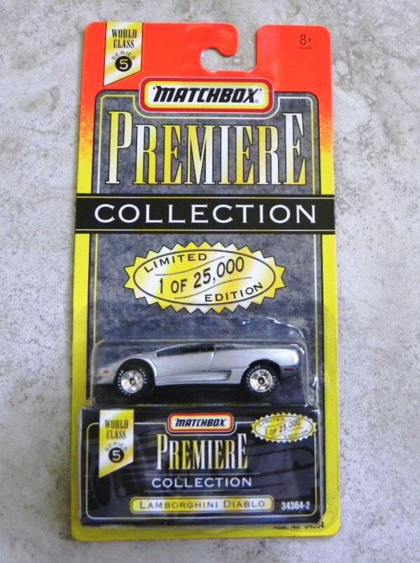 Lamborghini Diablo “Silver- 1 of 25,000”! (Matchbox “Premiere World Class” Limited Edition Collection Series-5) “Rare-Vintage” (1996)