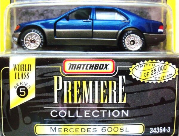 Mercedes 600SL “Blue- 1 of 25,000”! (Matchbox “Premiere World Class” Limited Edition Collection Series-5) “Rare-Vintage” (1996)